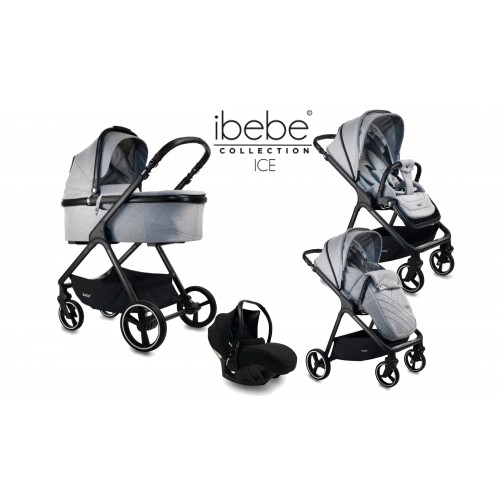 Detský kočík I-BEBE ICE 05 GREY BLACK 